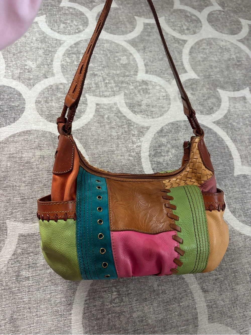 Fossil Multicolor Patchwork Leather Shoulder Bag - Picture 4 of 10